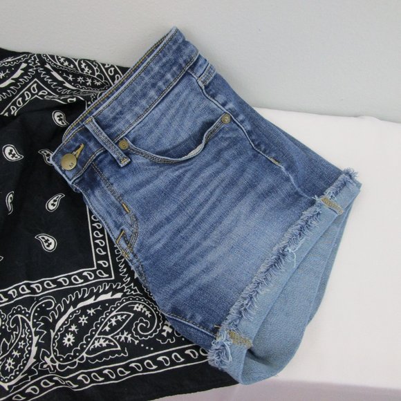 Mossimo Frayed Hem Super Stretch Denim Shorts - Picture 10 of 11